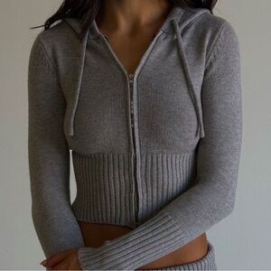 Frankie's Bikinis Aimee Gray Zip Up Hoodie